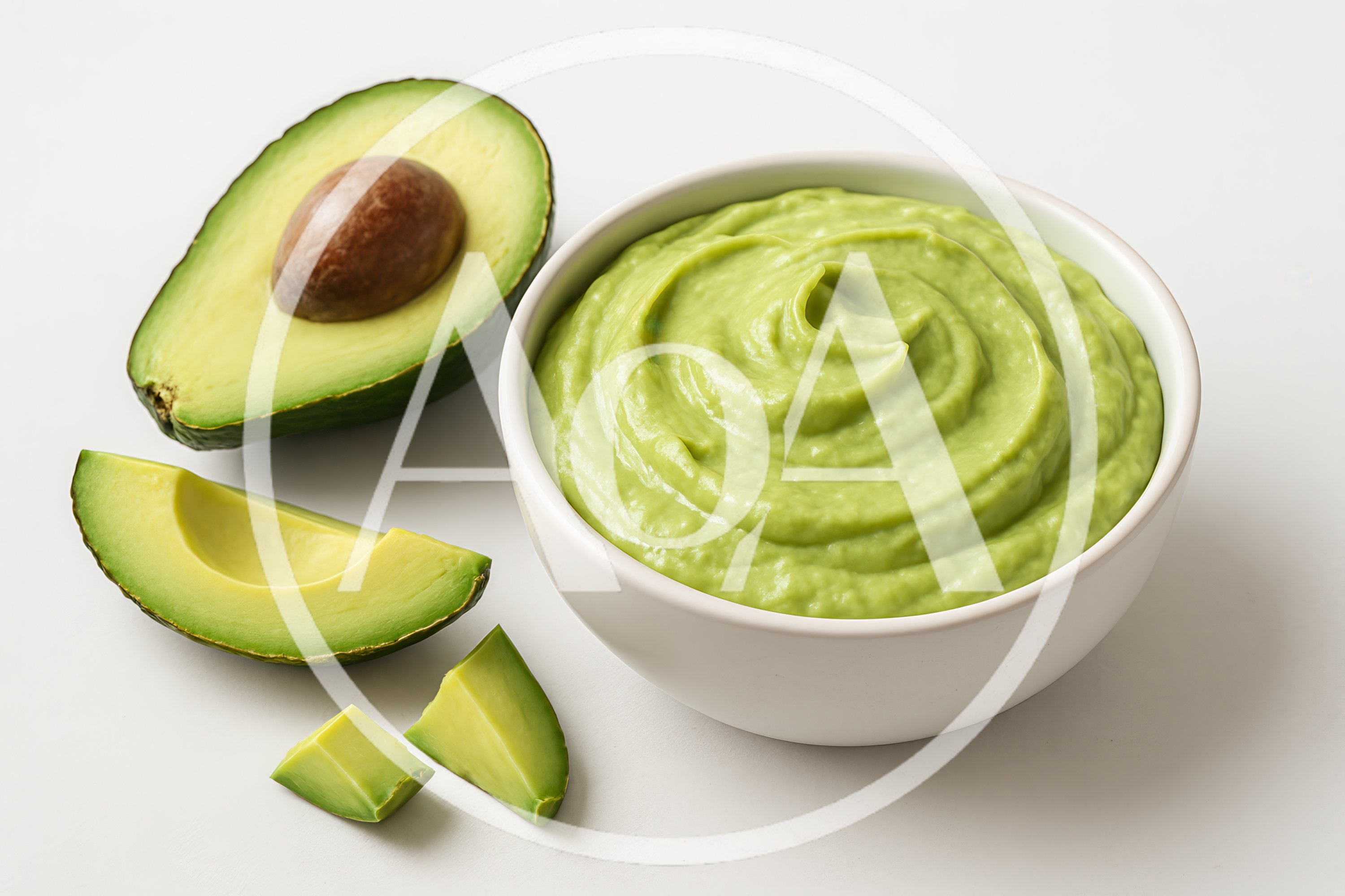 Fresh Avocado Guacamole In A White Bowl
