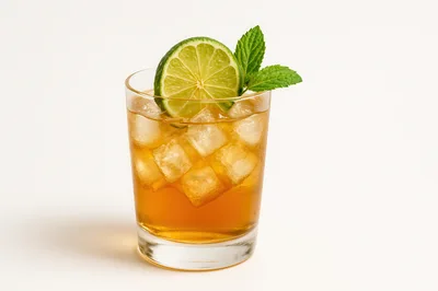 Refreshing Iced Tea Cocktail With Lime And Mint