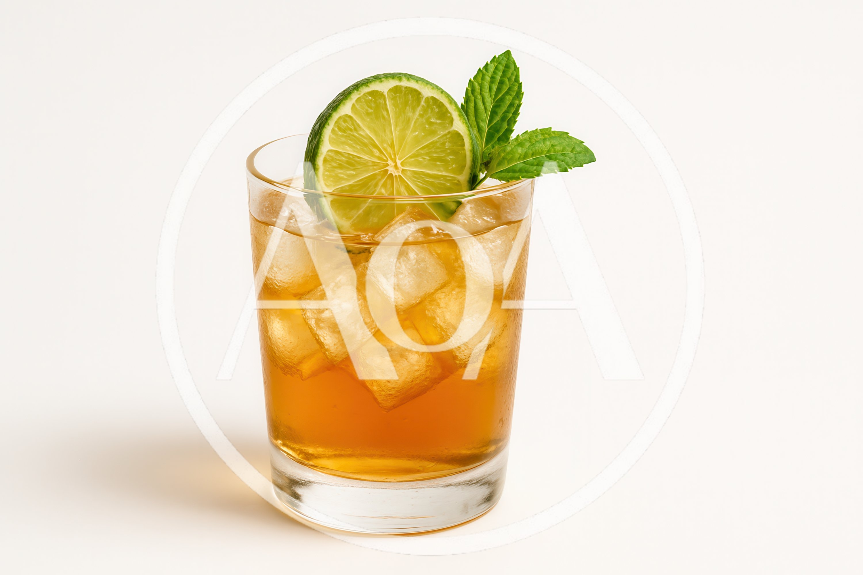 Refreshing Iced Tea Cocktail With Lime And Mint