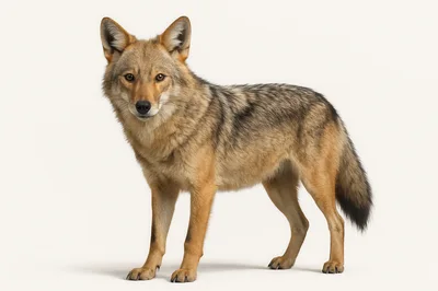 Full Body Portrait Of A Coyote Standing