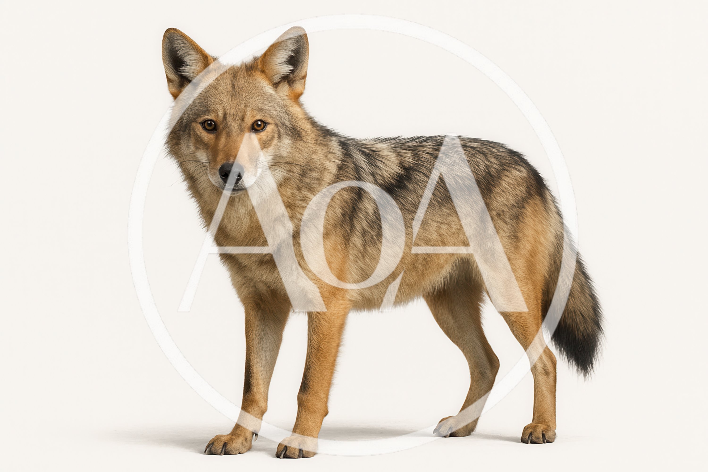Full Body Portrait Of A Coyote Standing
