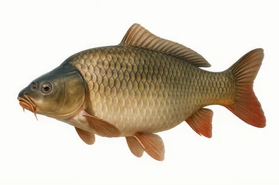 Common Carp Fish Isolated On White Background