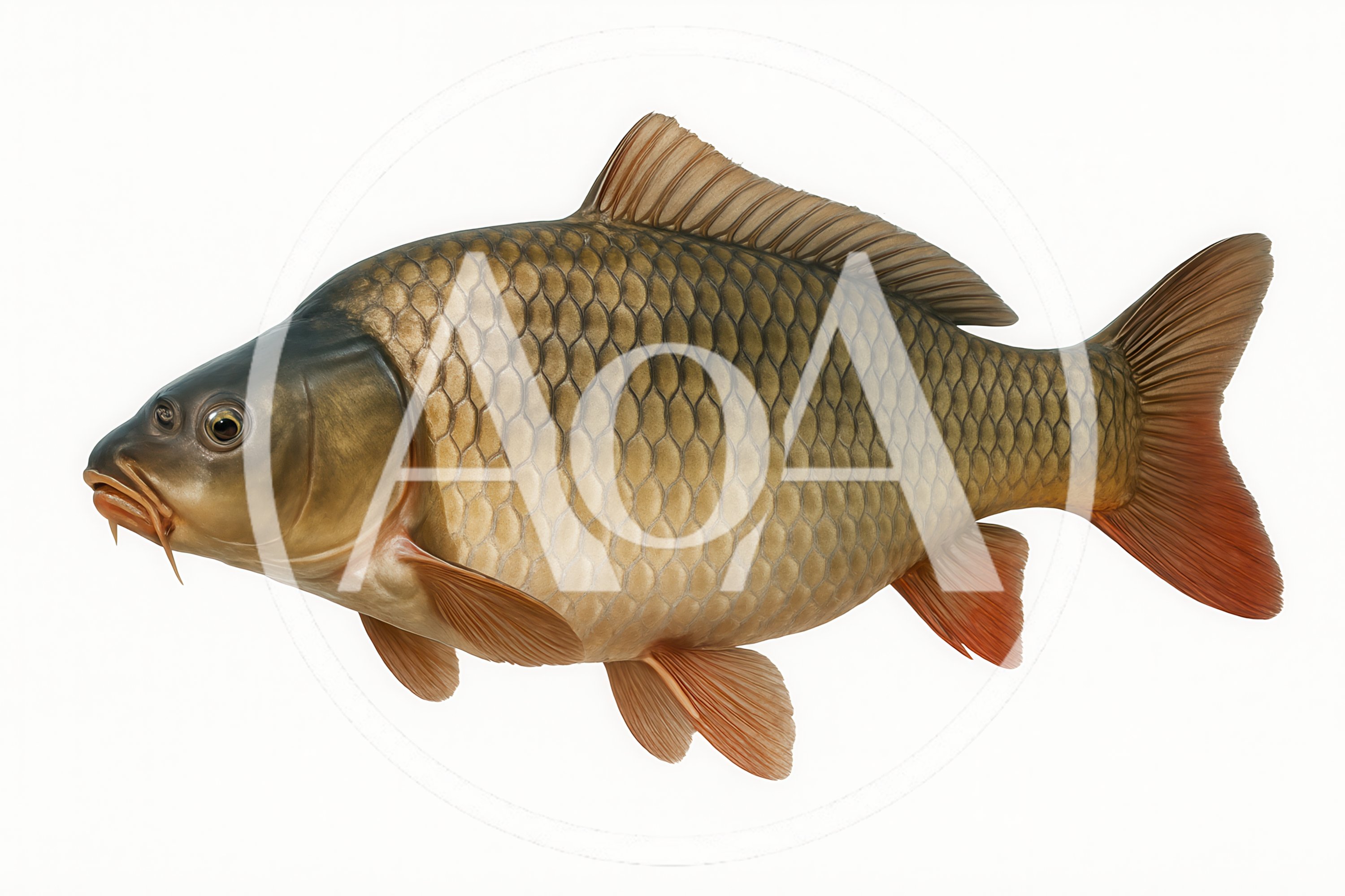 Common Carp Fish Isolated On White Background