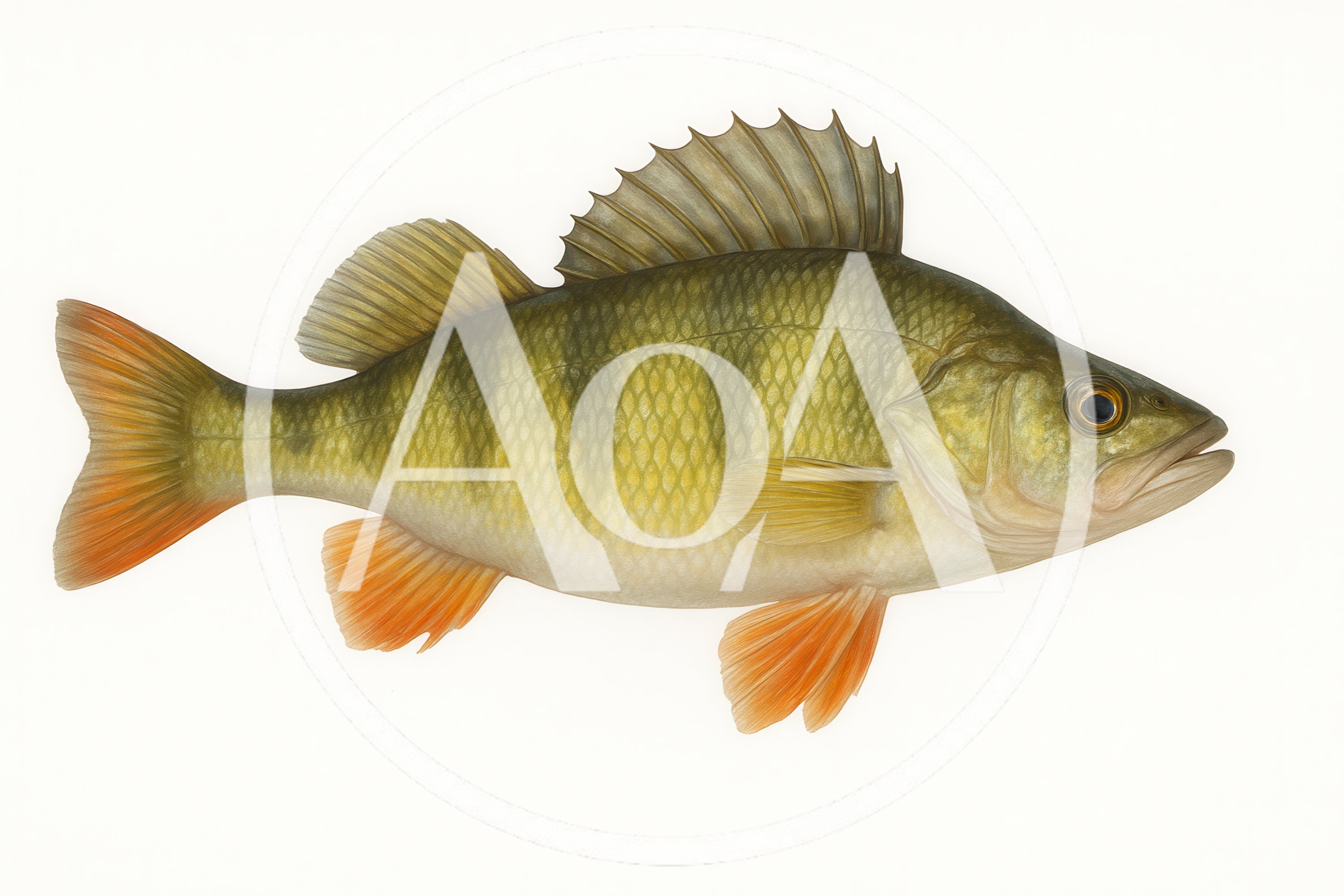 European Perch Fish Isolated On White Background