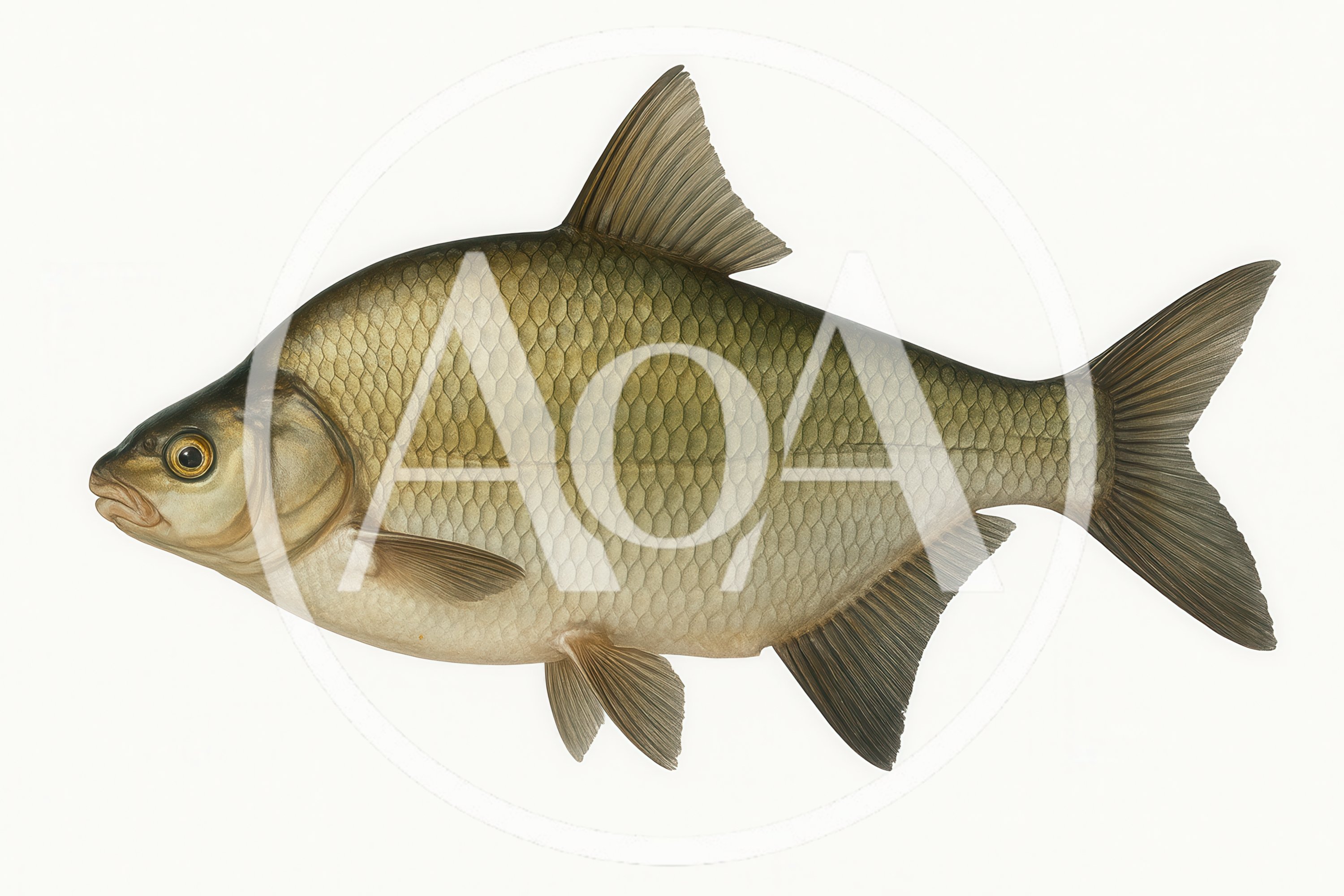 Common Bream Fish Isolated On White Background