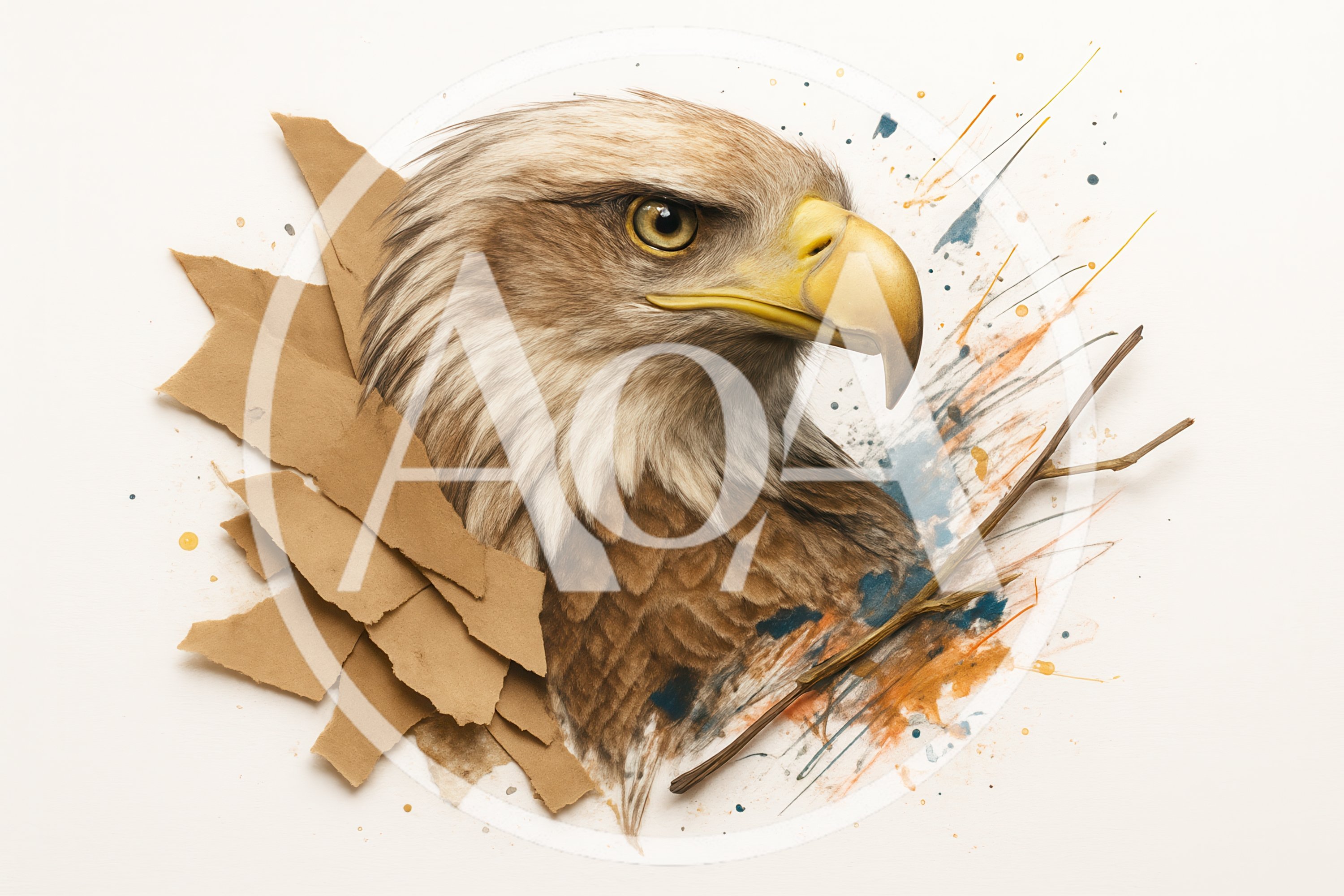 Artistic Illustration Of A Majestic Bald Eagle Head