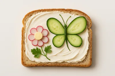 Creative Butterfly and Flower Toast Art