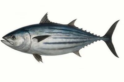 Skipjack Tuna Fish Isolated On White Background
