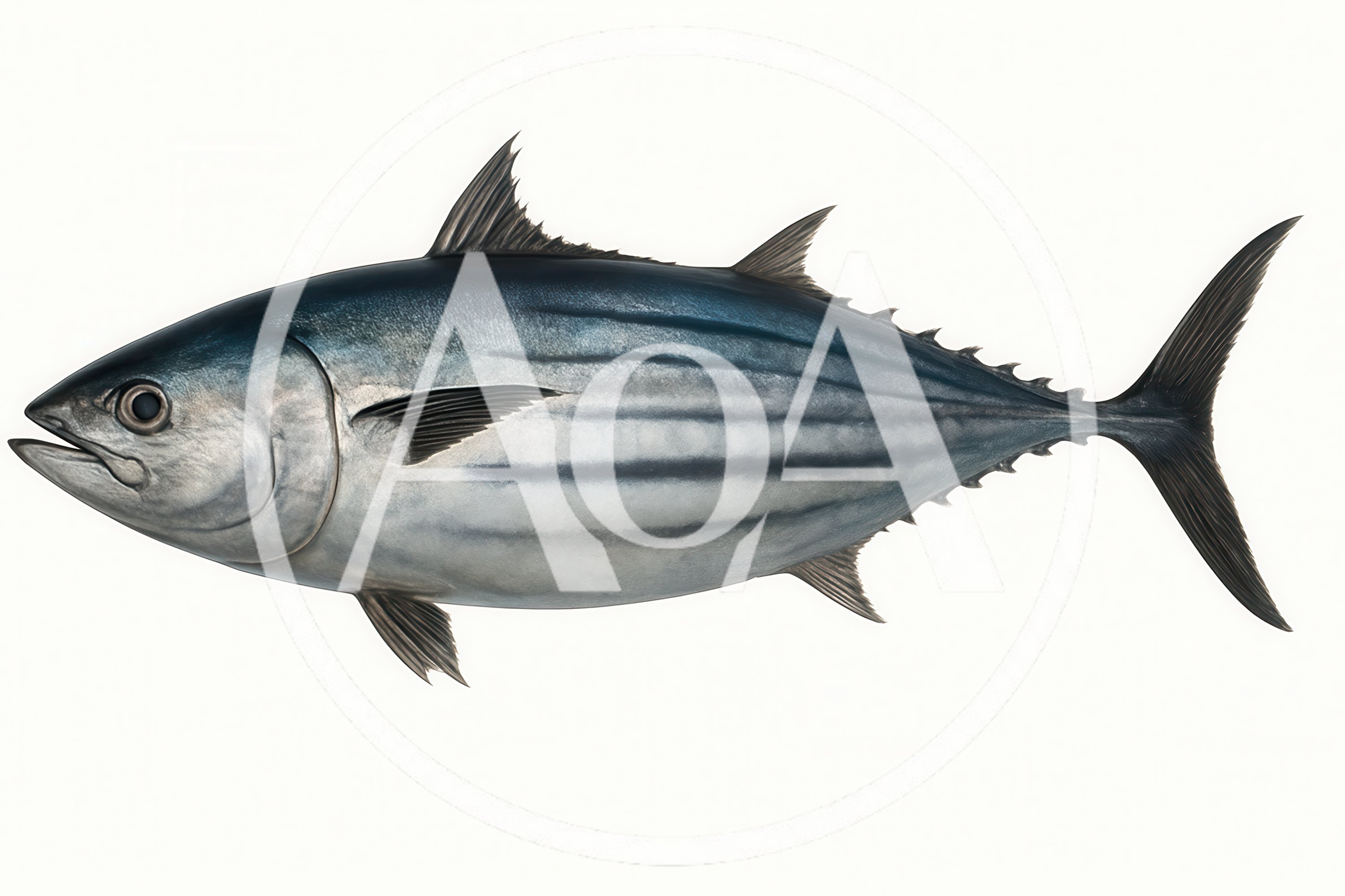 Skipjack Tuna Fish Isolated On White Background