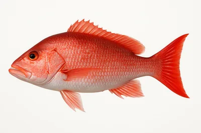 Red Snapper Fish Isolated On White Background