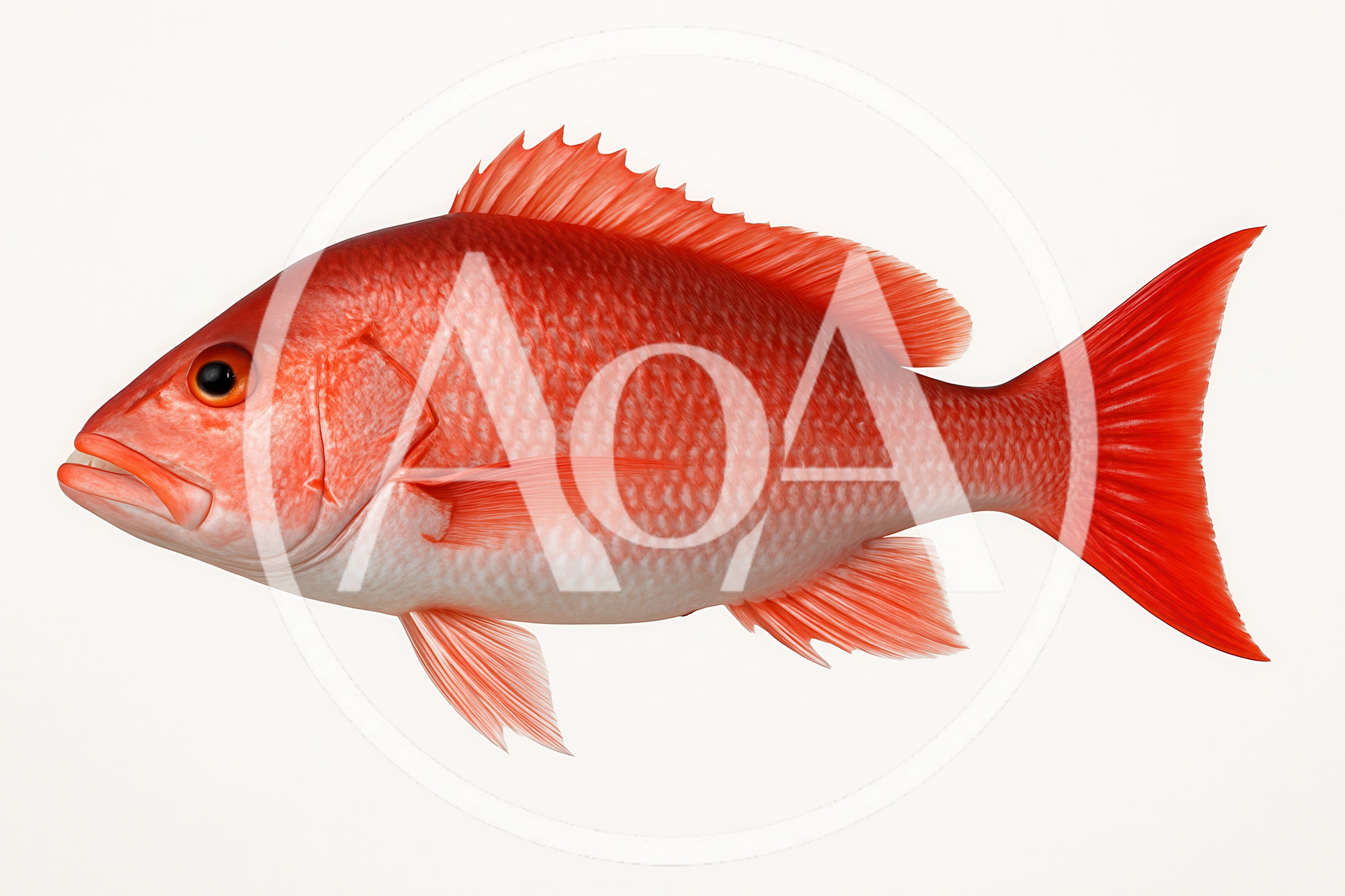 Red Snapper Fish Isolated On White Background