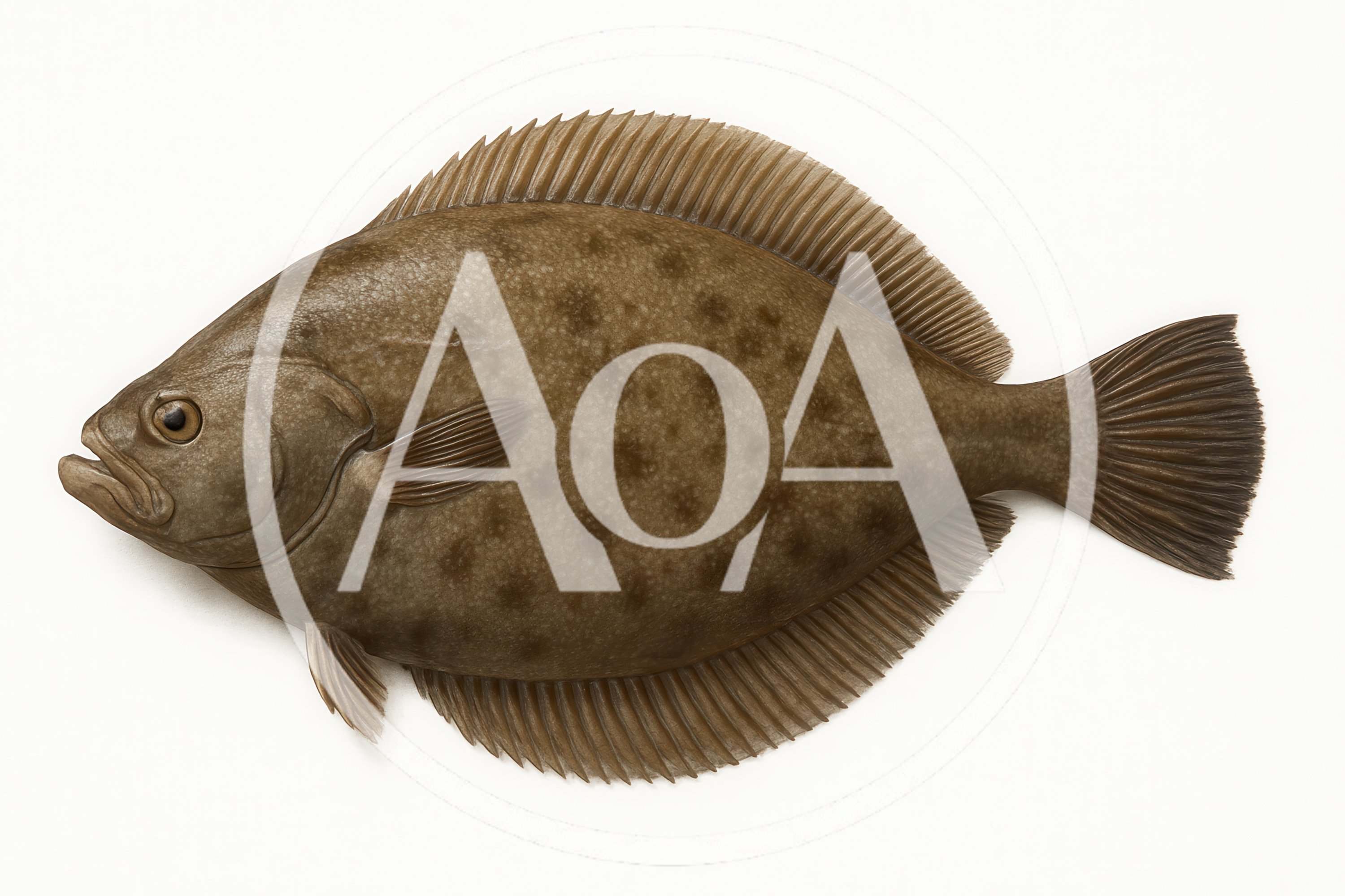 Detailed Illustration Of A Flatfish On White Background