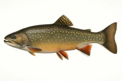 Detailed Illustration Of A Brook Trout Fish