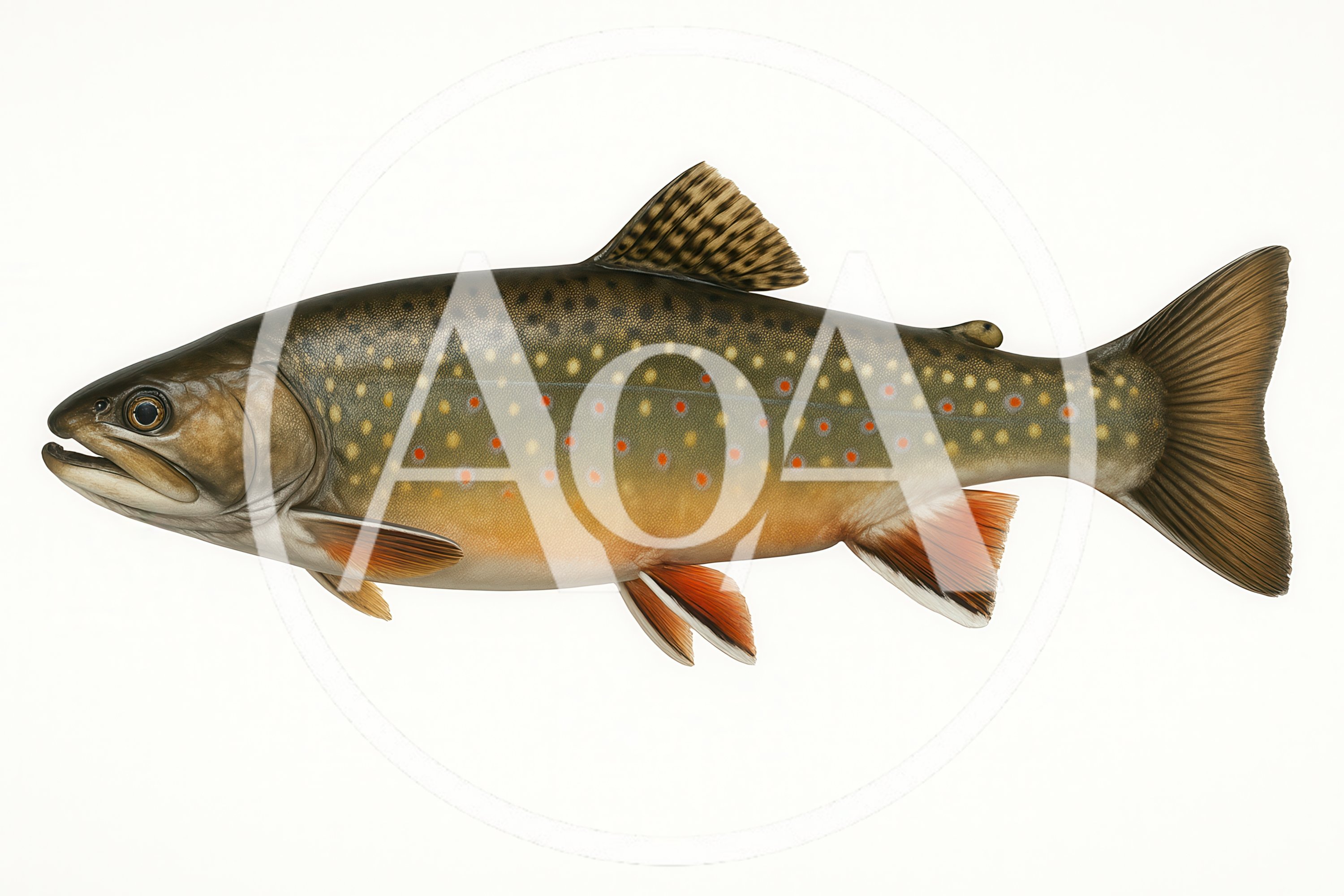 Detailed Illustration Of A Brook Trout Fish