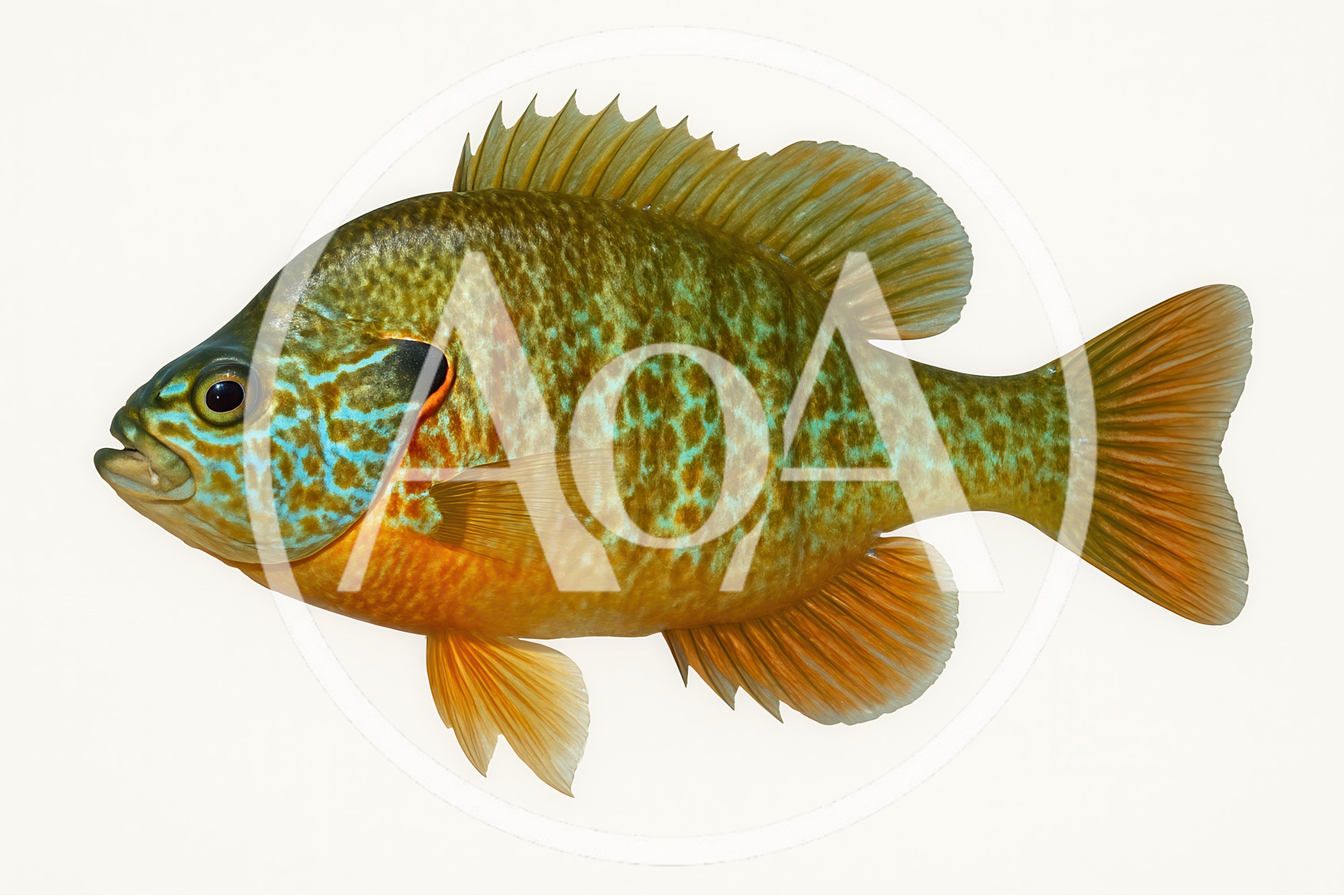 Pumpkinseed Sunfish Isolated On White Background