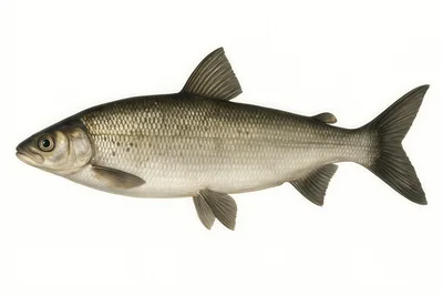 Detailed Illustration Of A Whitefish On White Background
