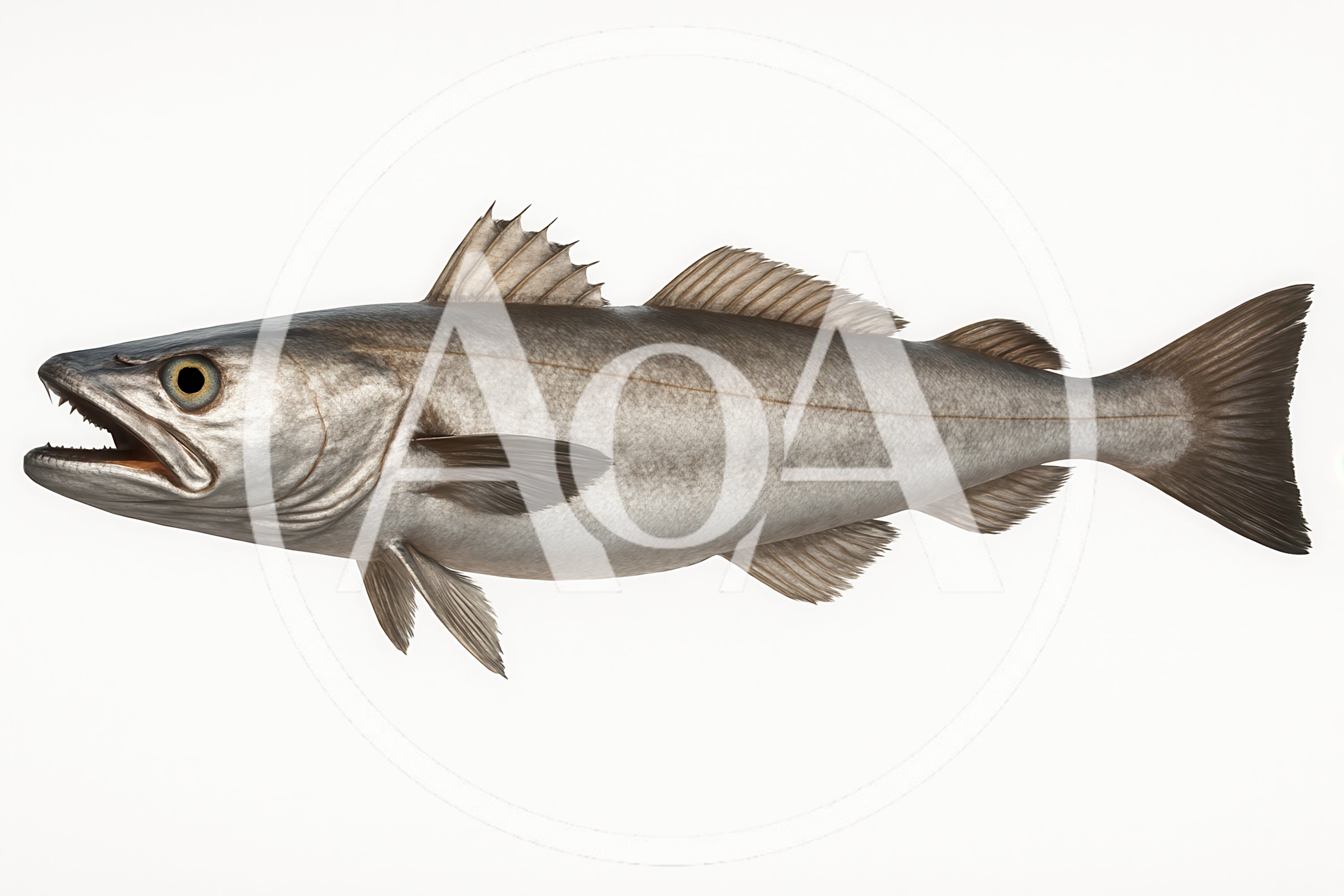 Realistic 3D Render Of A Hake Fish