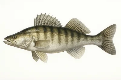 Detailed Illustration Of A Zander Fish