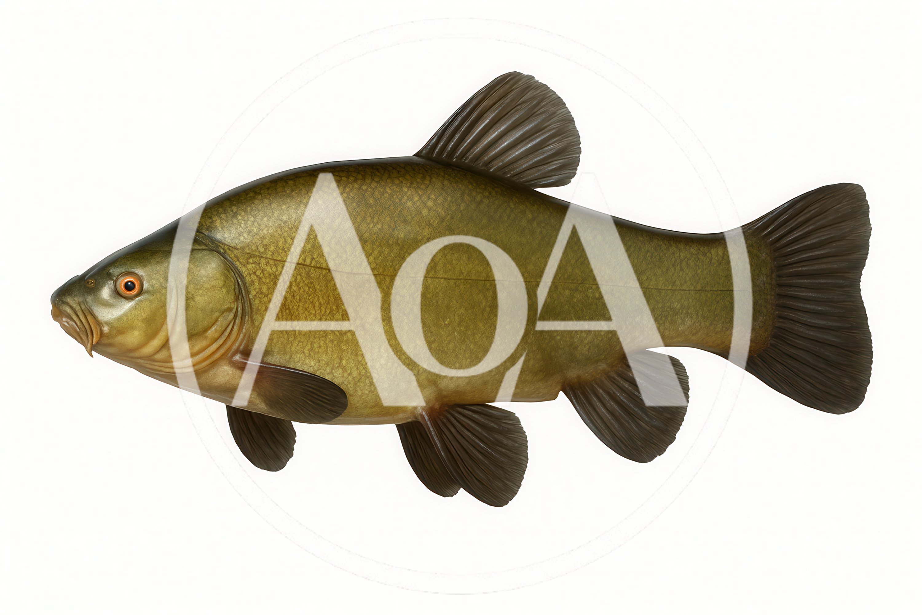 Tench Fish Isolated On White Background