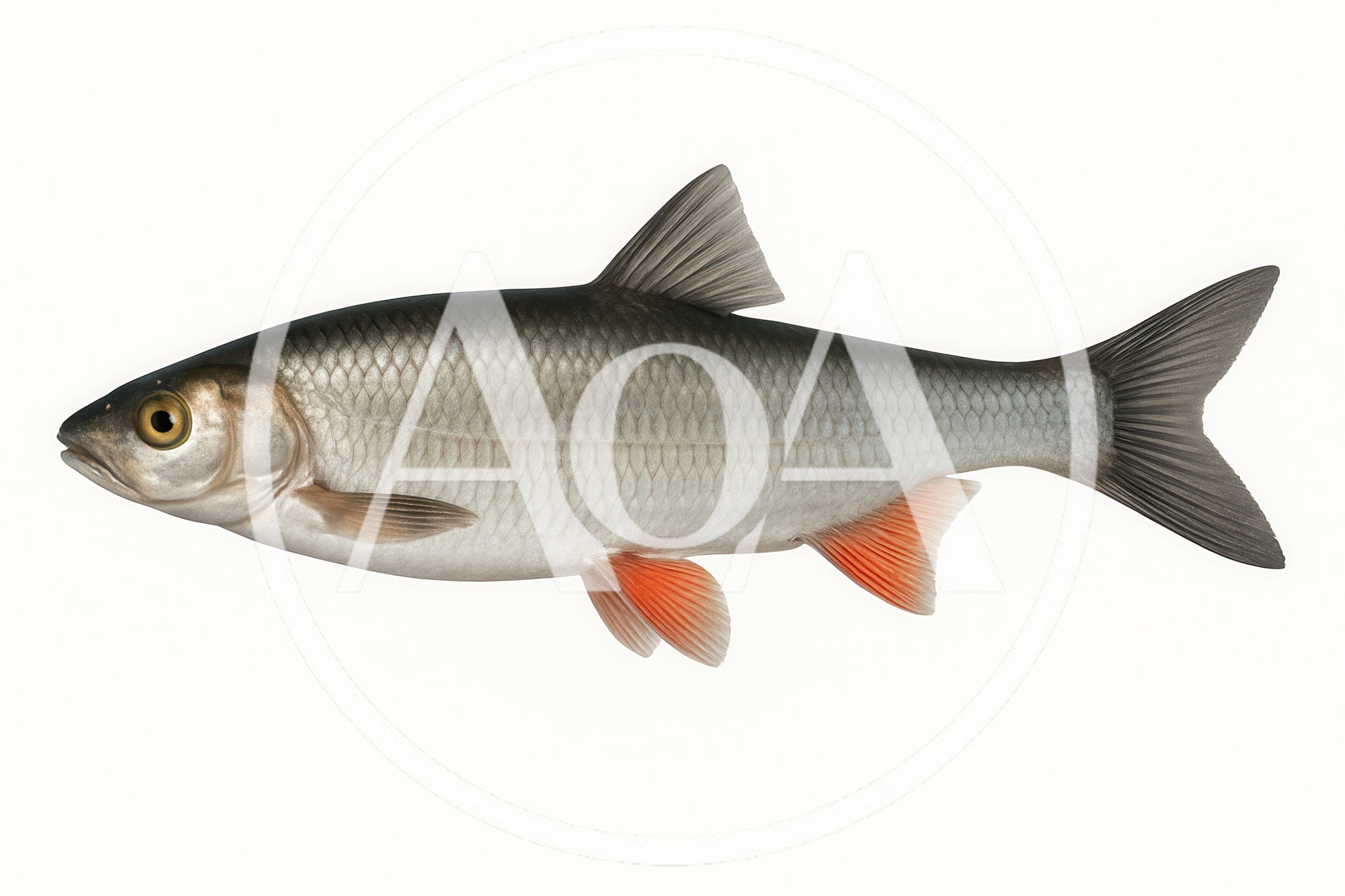 Common Ide Fish Isolated On White Background