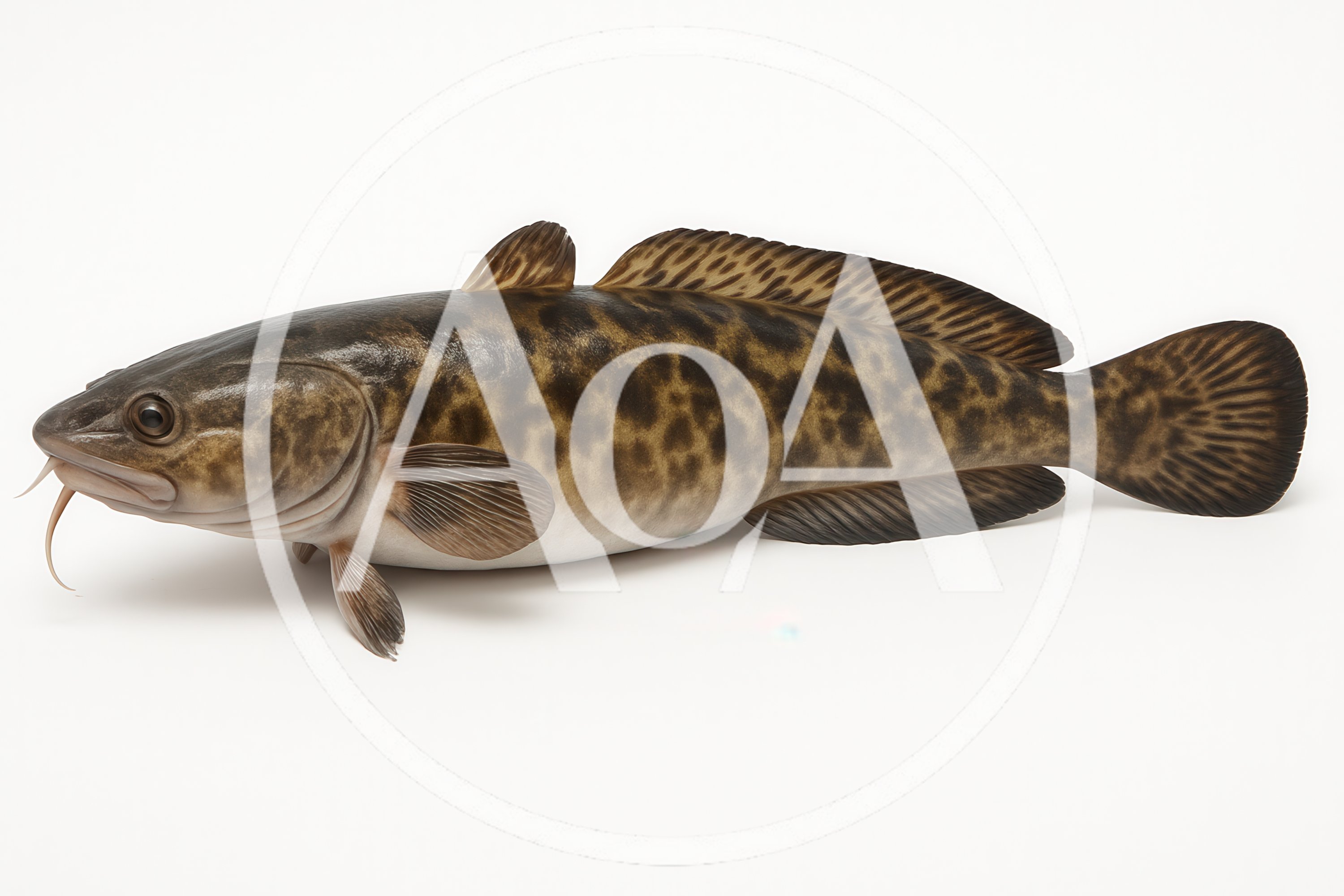 Burbot Fish Isolated On White Background