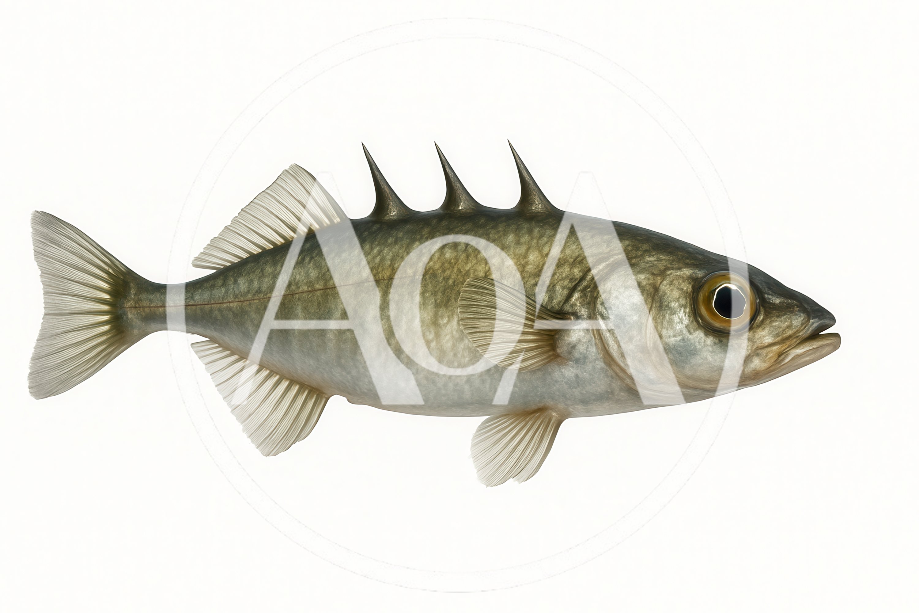 Three Spined Stickleback Fish Isolated On White Background