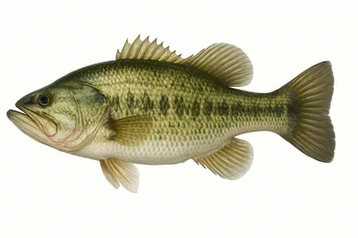 Largemouth Bass Fish Isolated On White Background