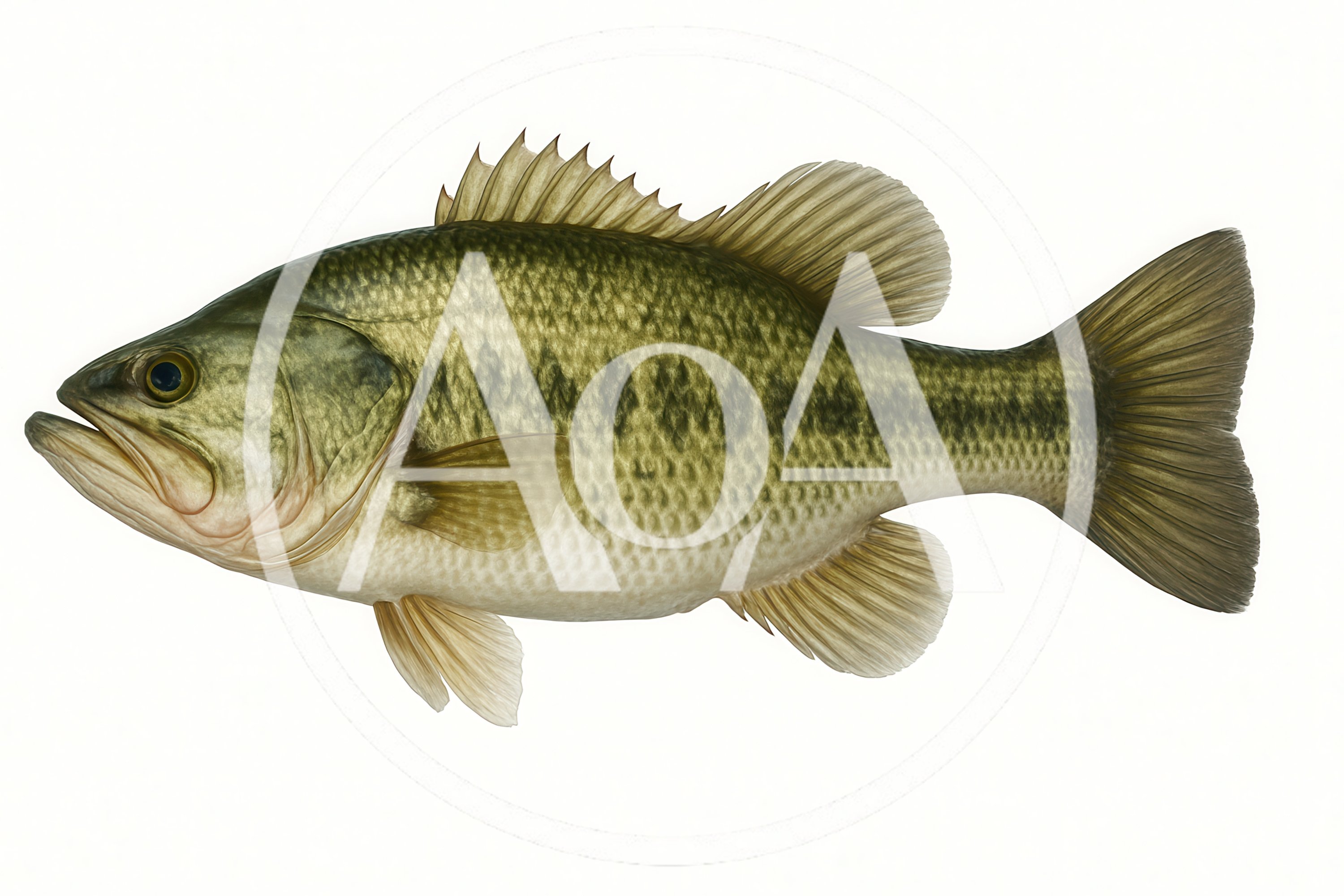 Largemouth Bass Fish Isolated On White Background