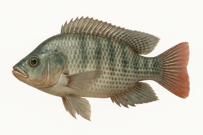 Detailed Illustration Of A Red Tilapia Fish