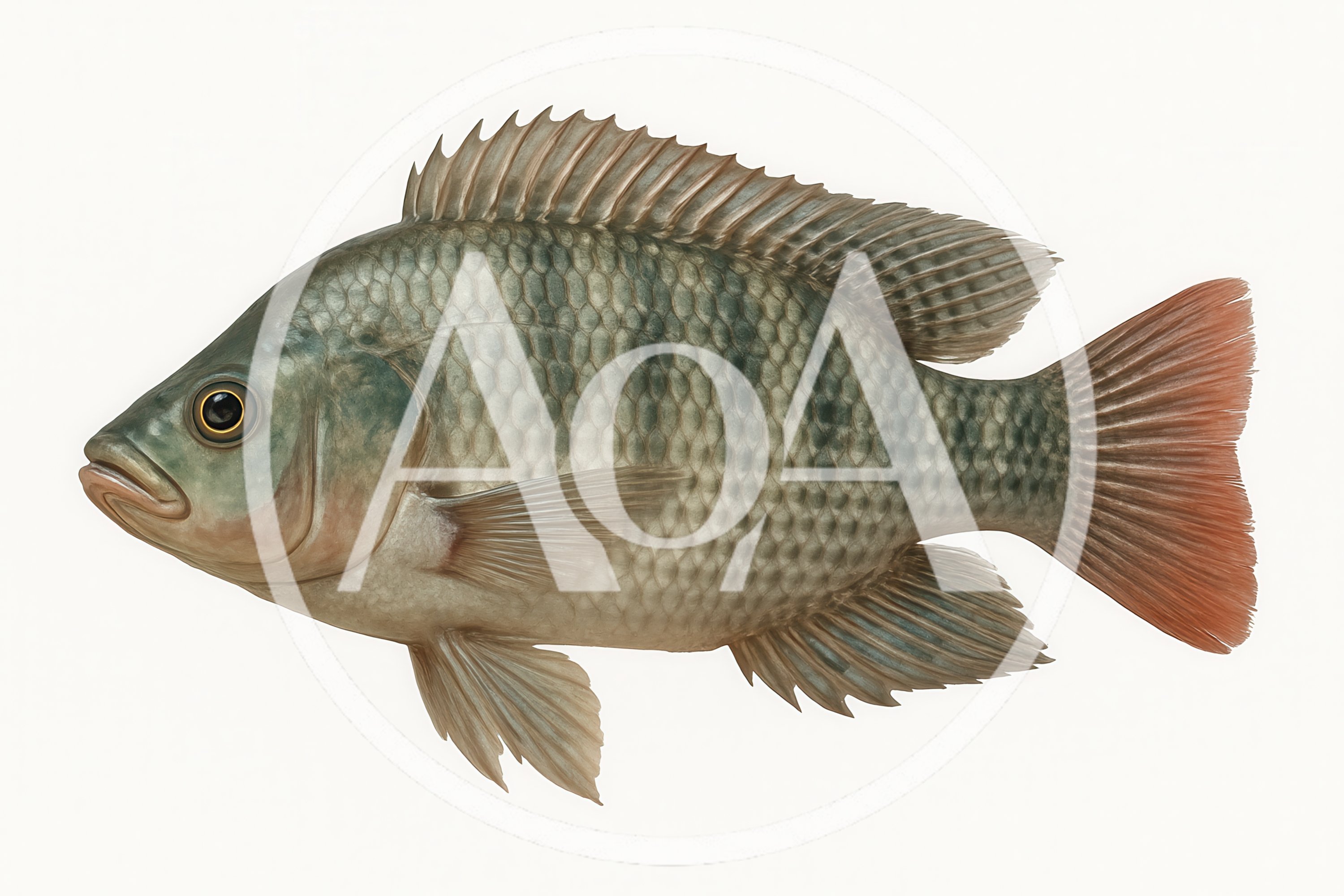 Detailed Illustration Of A Red Tilapia Fish