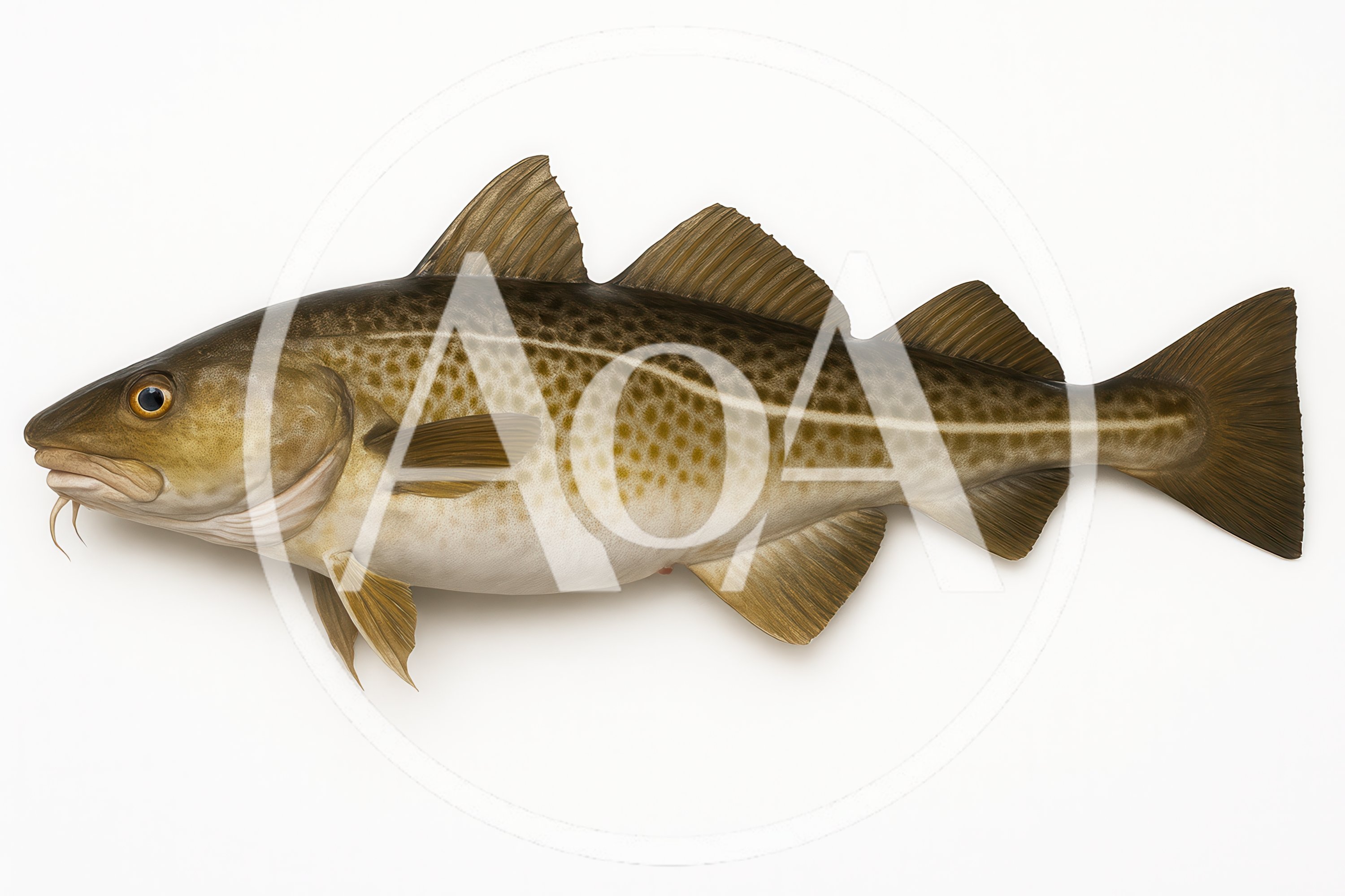 Atlantic Cod Fish Isolated On White Background