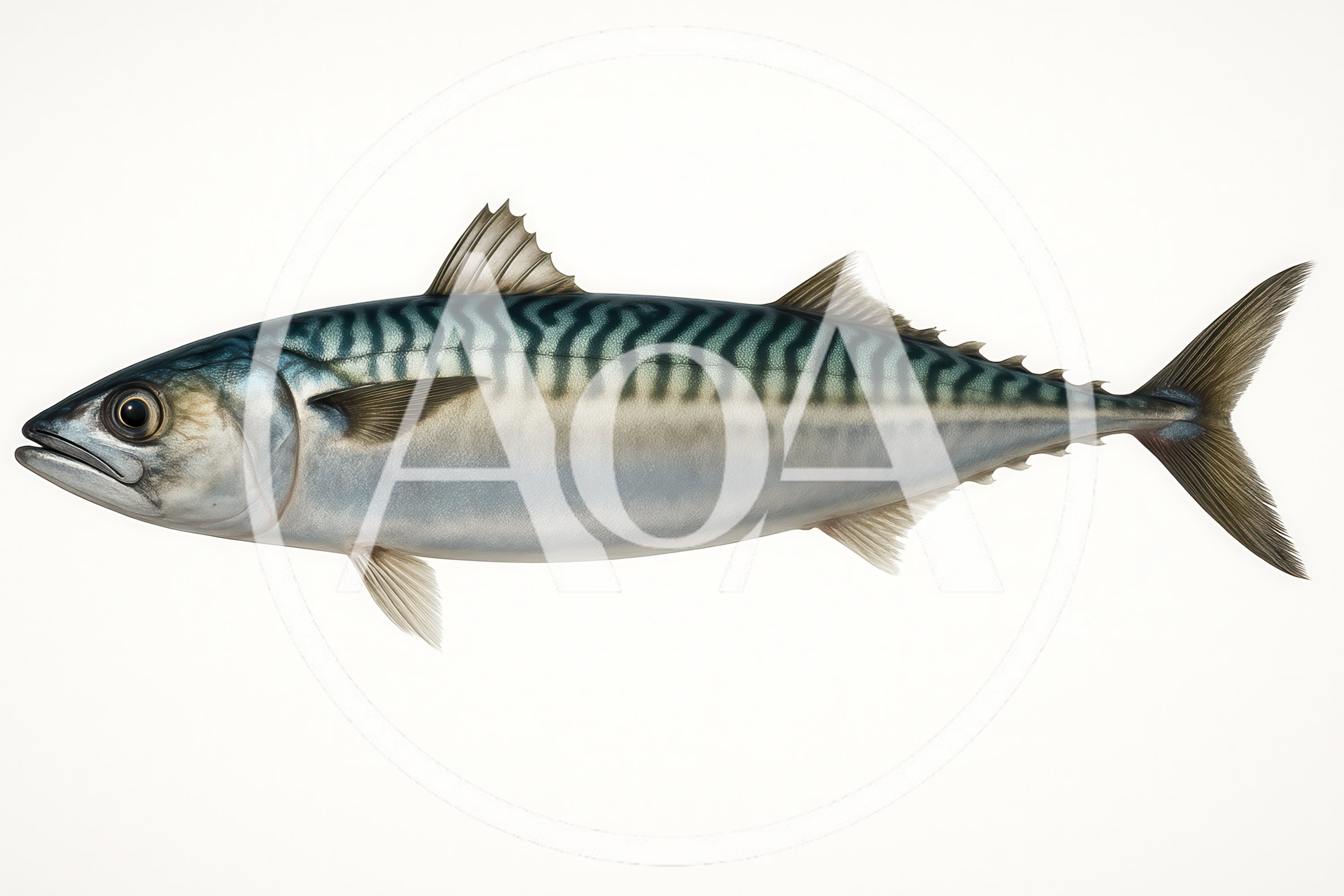 Atlantic Mackerel Fish Isolated On White Background