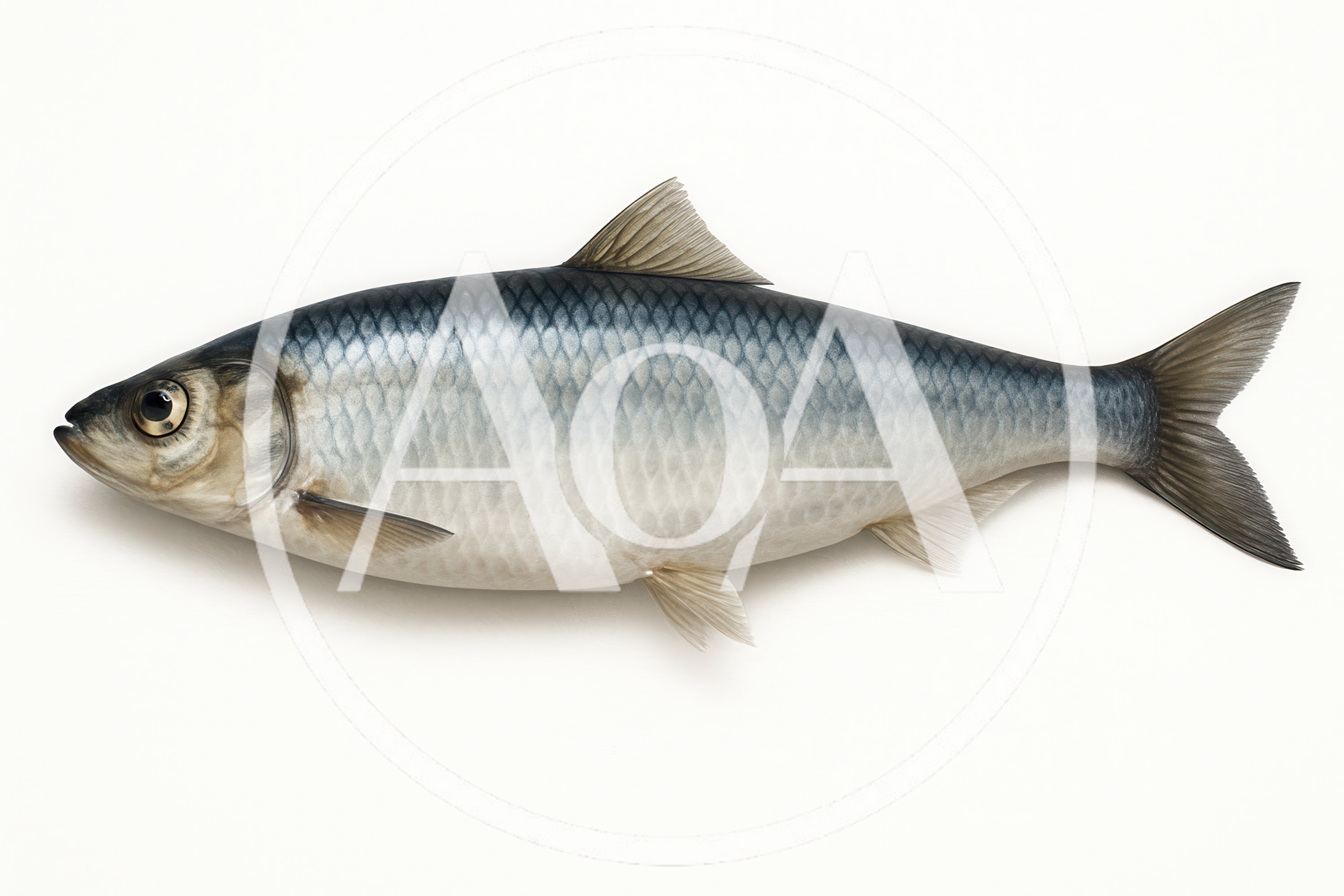 Fresh Atlantic Herring Fish Isolated On White Background
