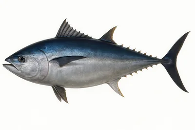 Bluefin Tuna Fish Isolated On White Background
