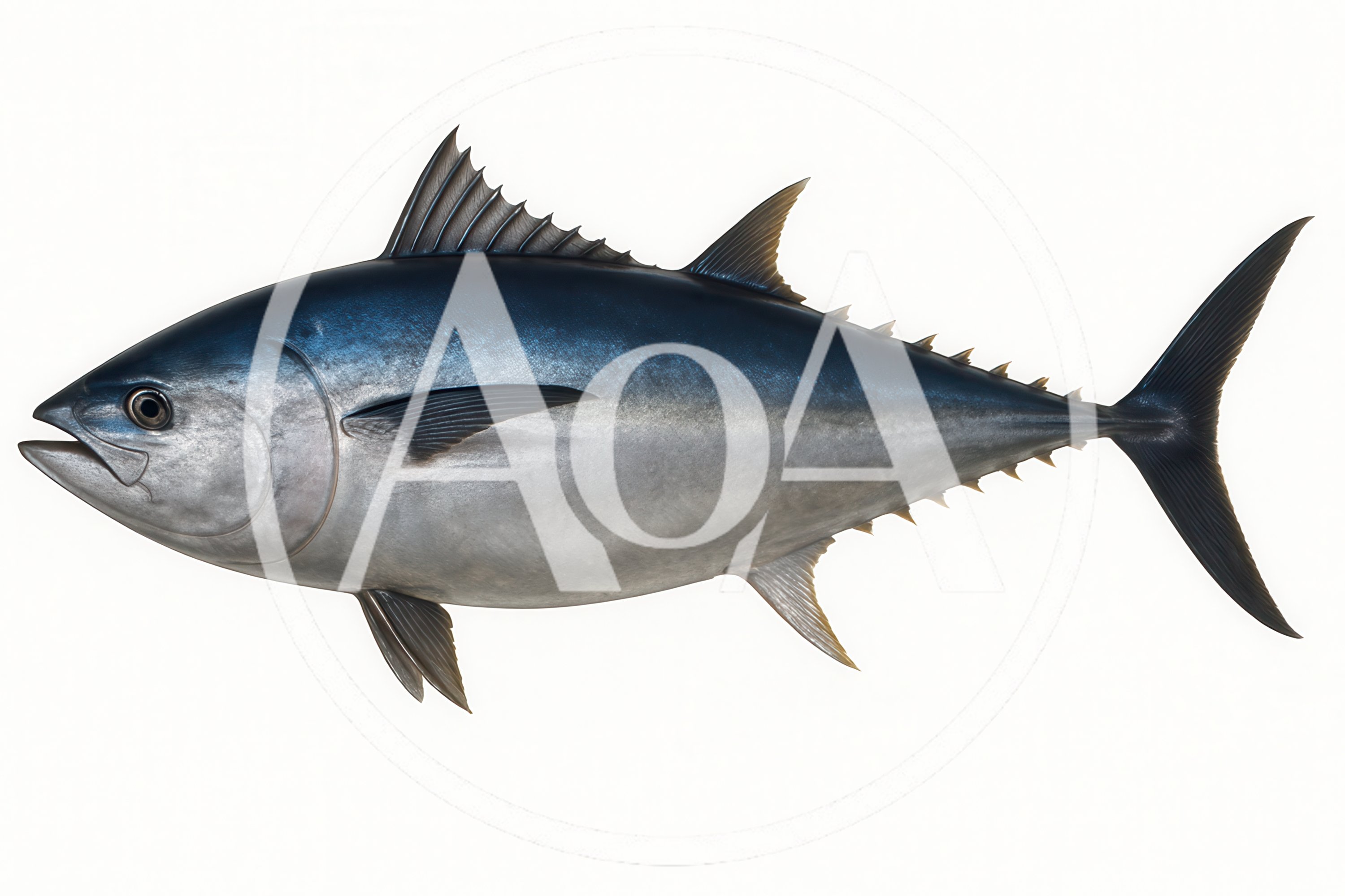 Bluefin Tuna Fish Isolated On White Background