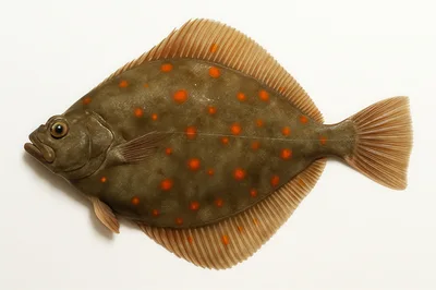 Plaice Flatfish Isolated On White Background