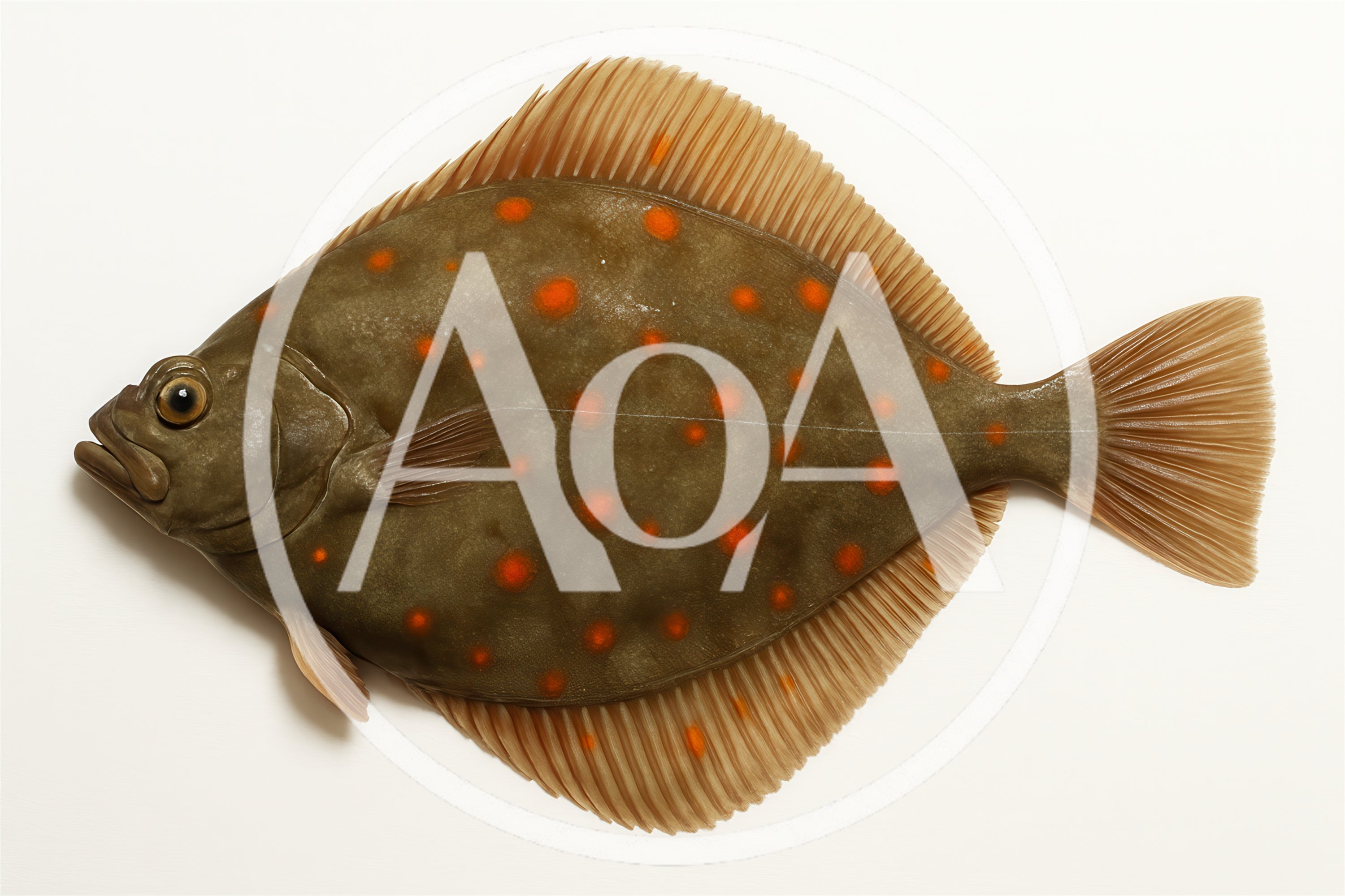 Plaice Flatfish Isolated On White Background