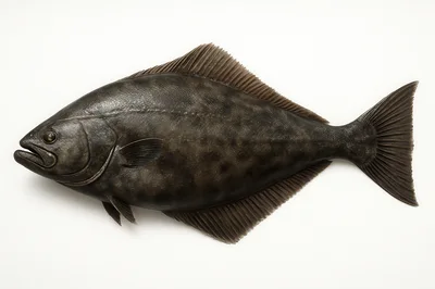 Studio Shot Of A Whole Fresh Halibut