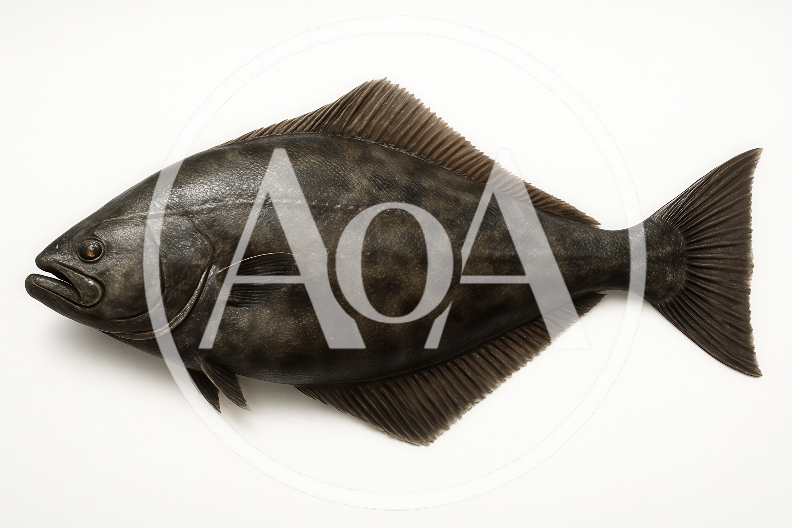 Studio Shot Of A Whole Fresh Halibut