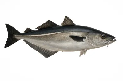 Pollock Fish Isolated On White Background