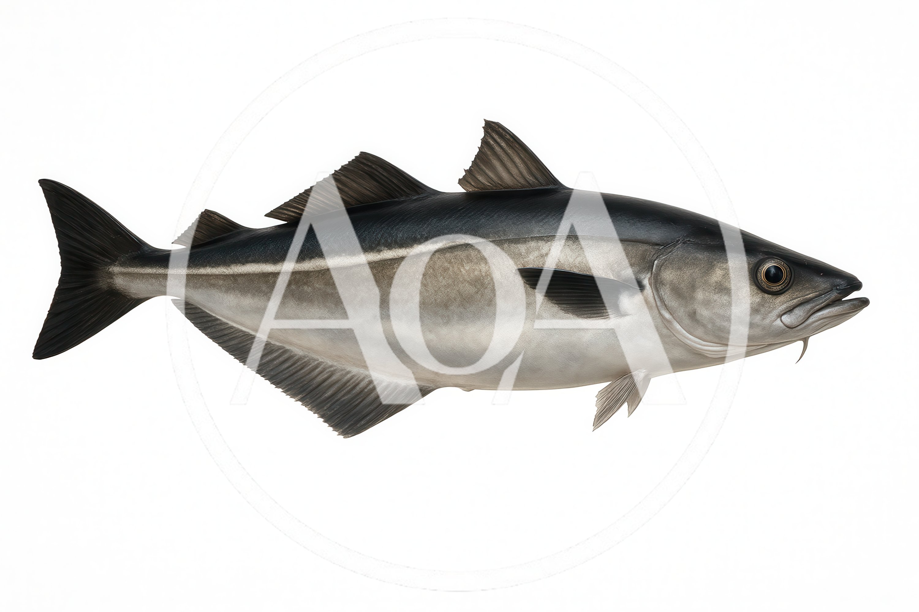 Pollock Fish Isolated On White Background