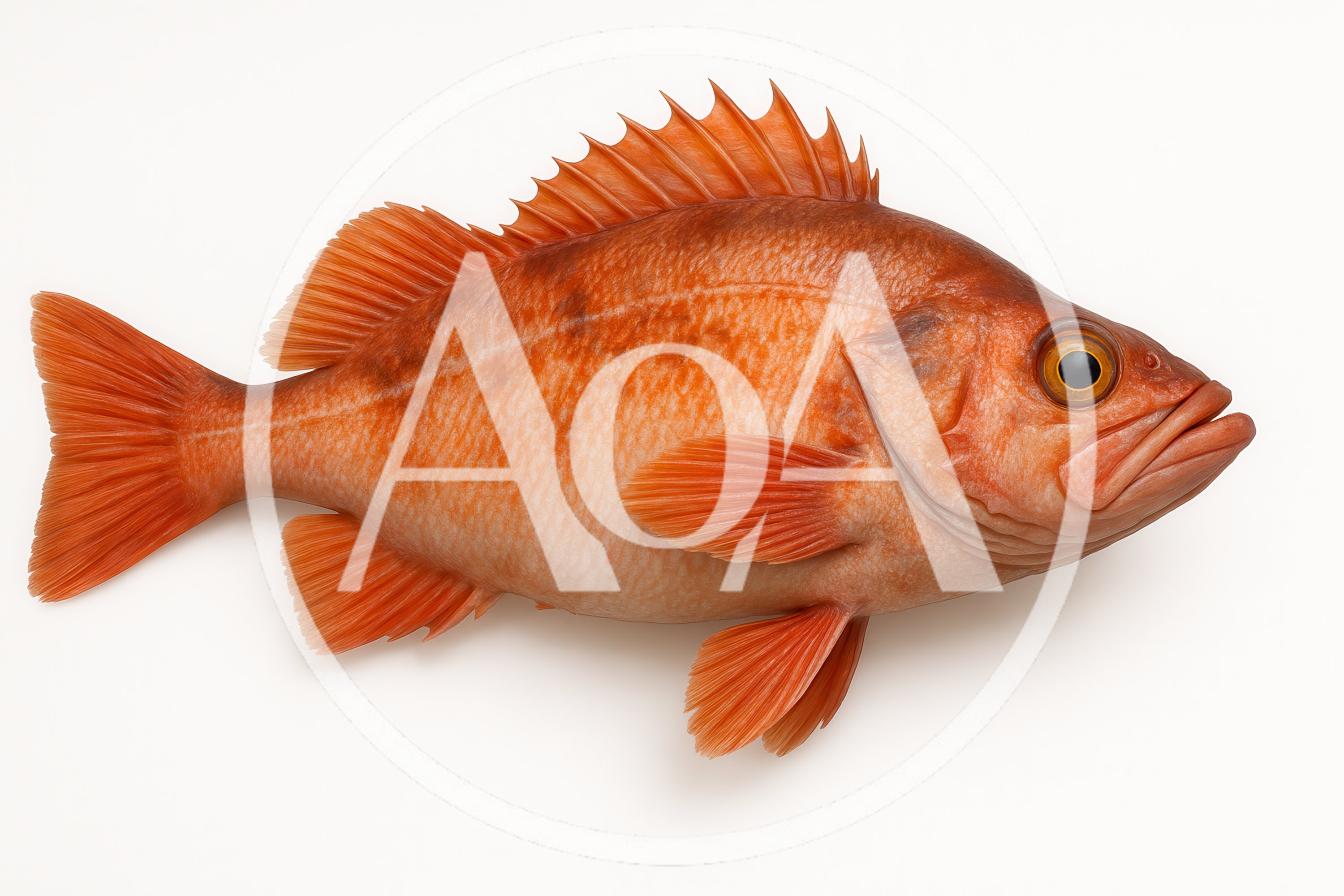 Studio Shot Of A Vibrant Red Rockfish