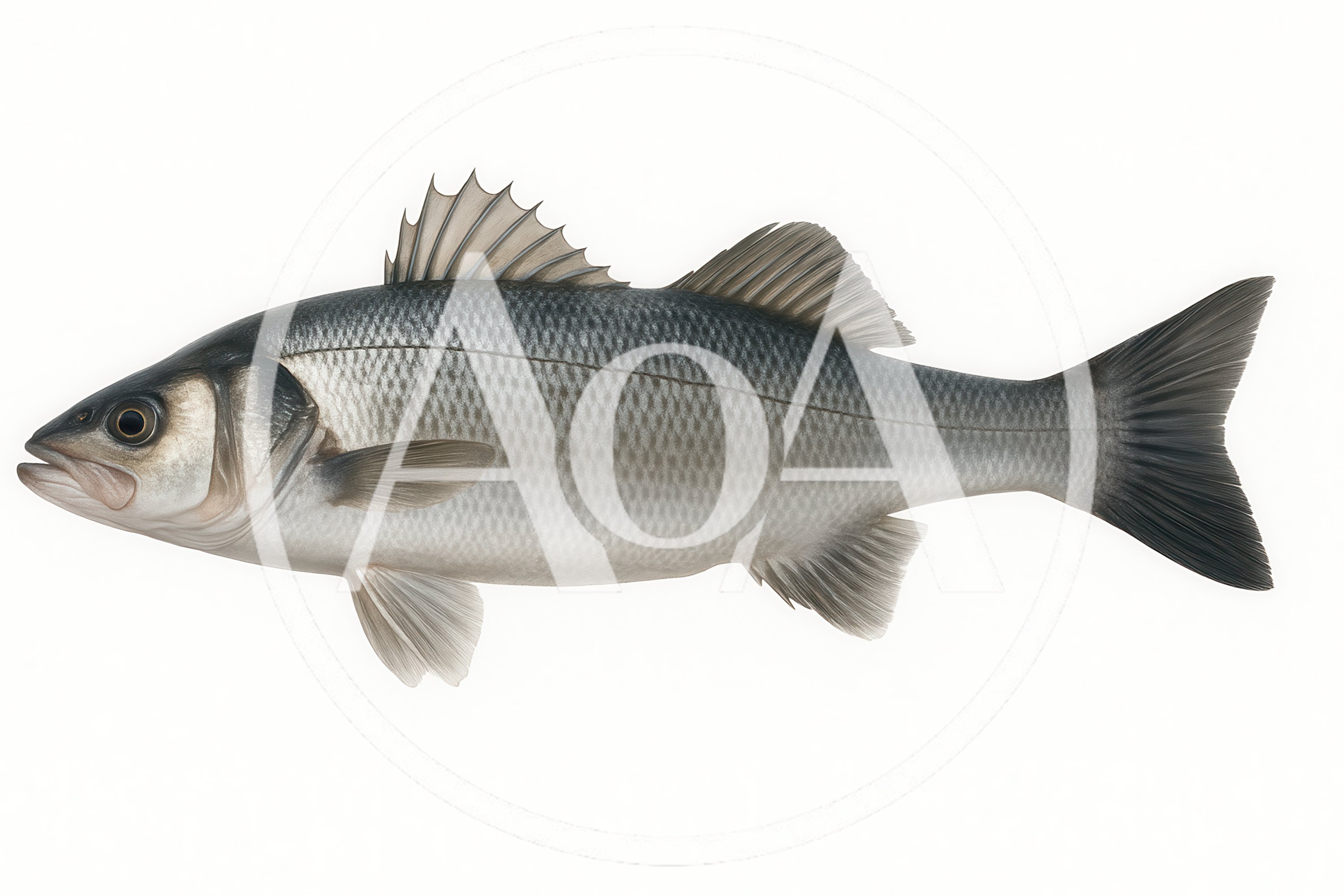 European Sea Bass Isolated On White Background