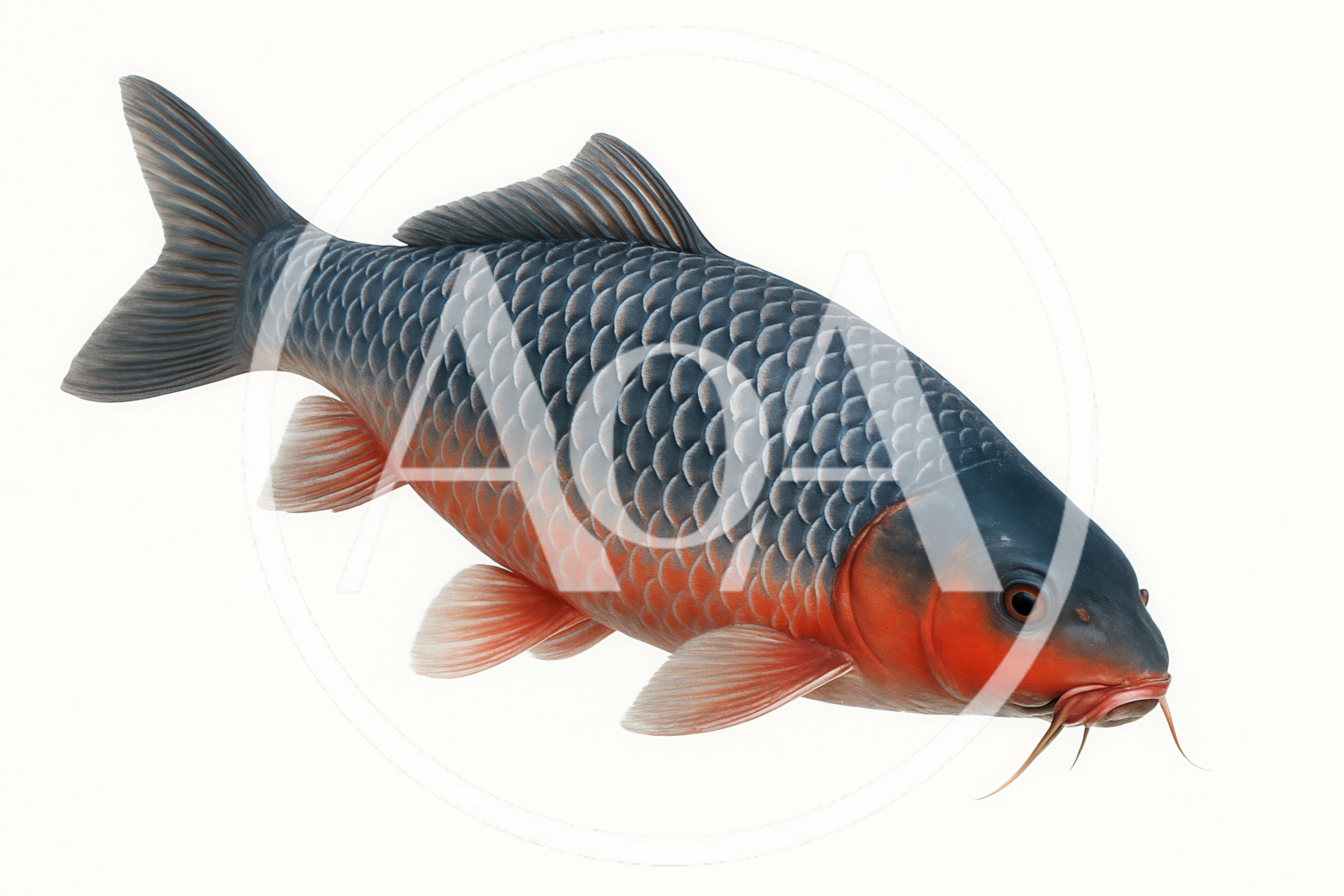 Realistic Common Carp Fish Isolated On White Background