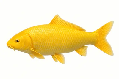 Golden Koi Fish Isolated On White Background
