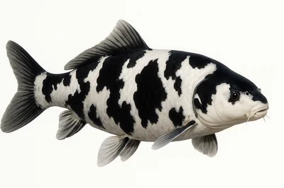 Black and White Shiro Utsuri Koi Fish