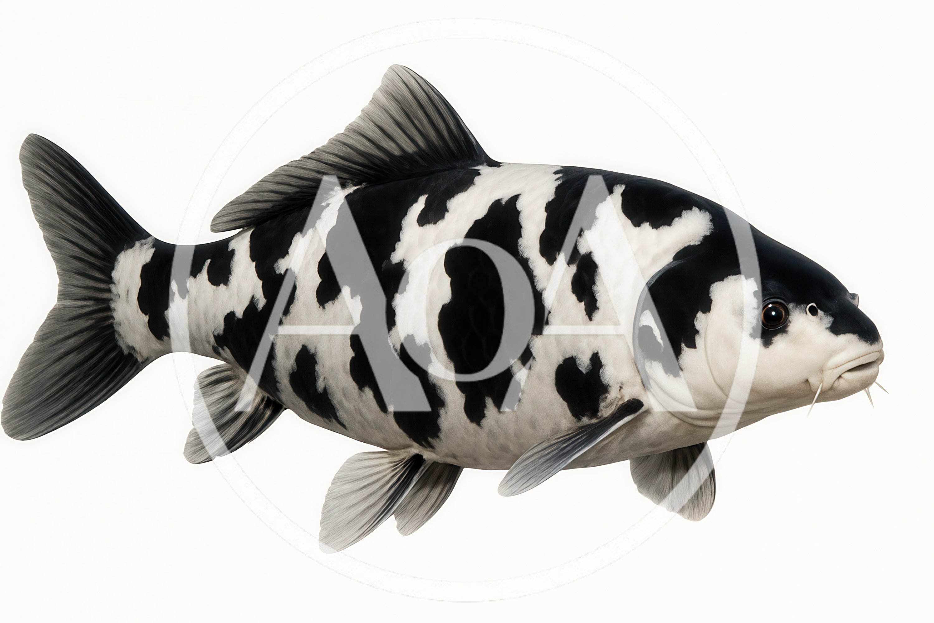 Black and White Shiro Utsuri Koi Fish