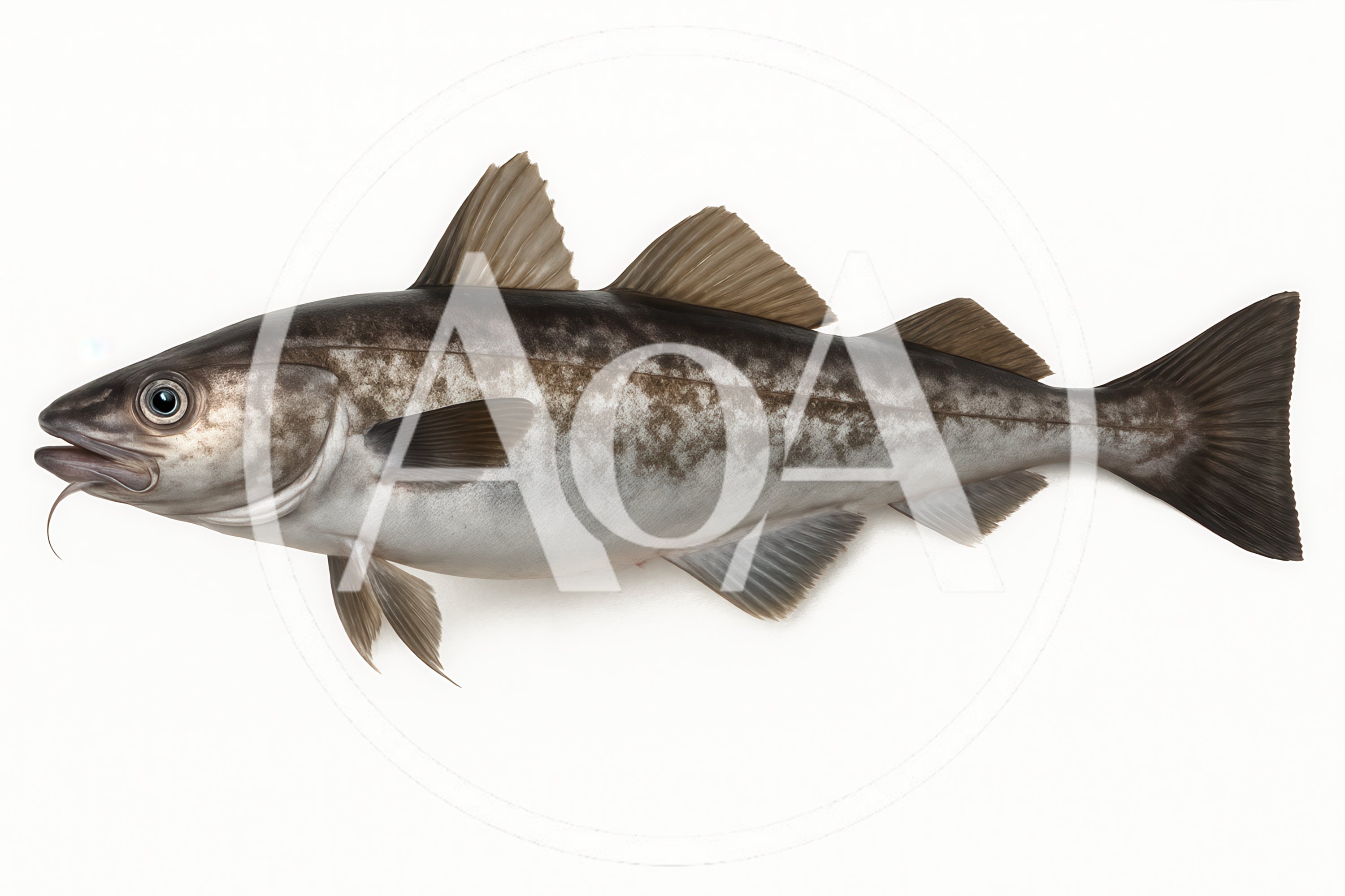 Atlantic Cod Fish Isolated On White Background