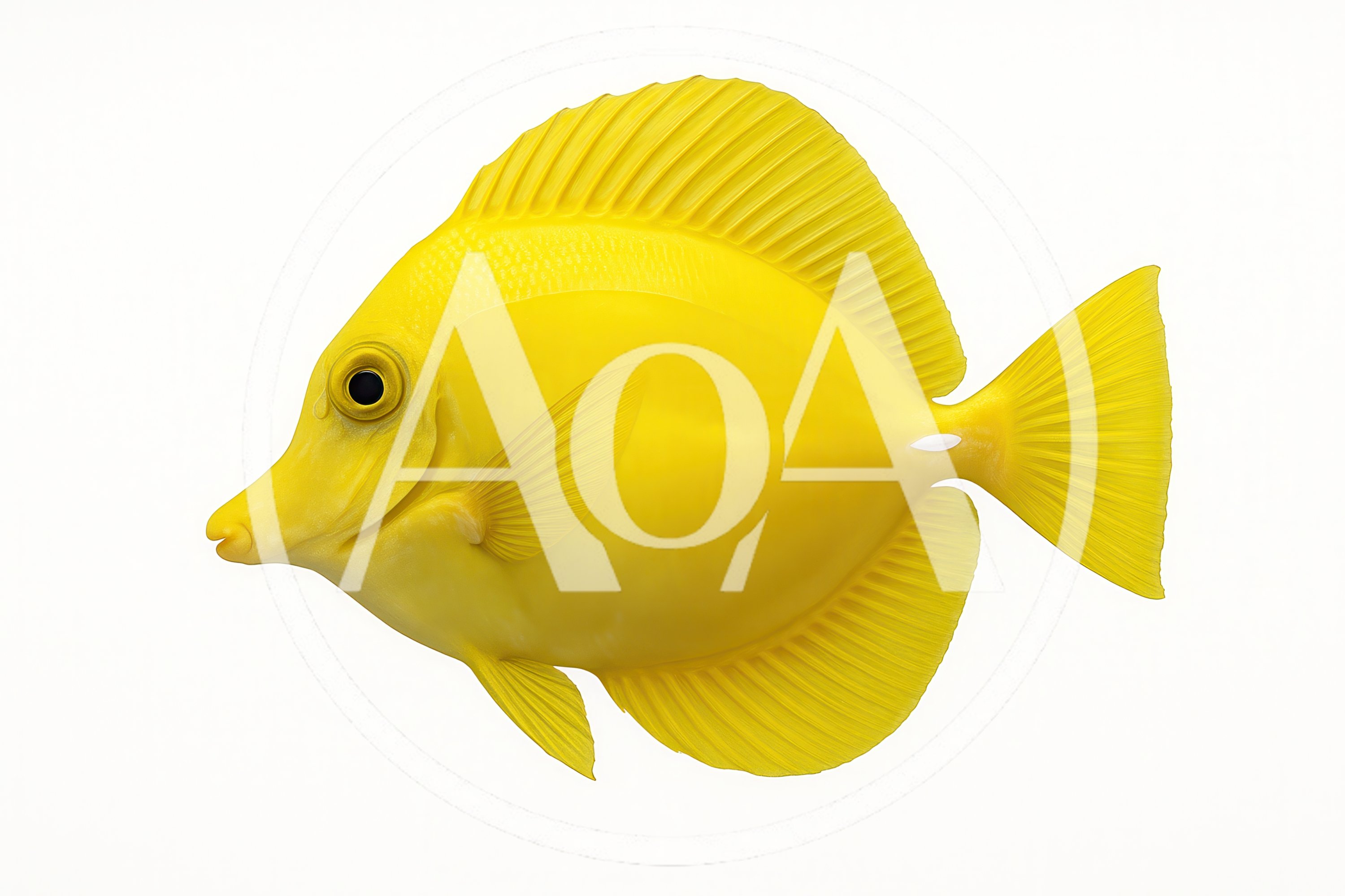 Yellow Tang Fish Isolated On White Background
