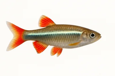 White Cloud Mountain Minnow Fish Isolated On White